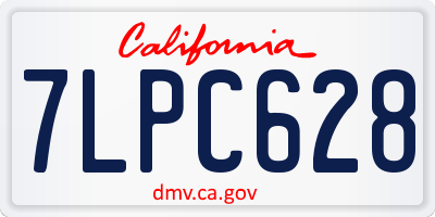 CA license plate 7LPC628