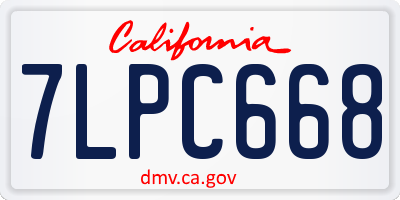 CA license plate 7LPC668