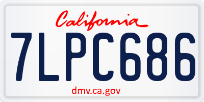 CA license plate 7LPC686