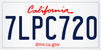CA license plate 7LPC720
