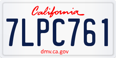 CA license plate 7LPC761