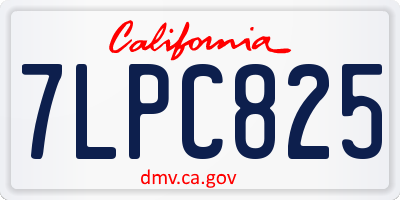 CA license plate 7LPC825