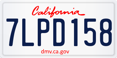 CA license plate 7LPD158