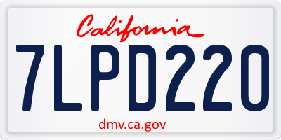 CA license plate 7LPD220