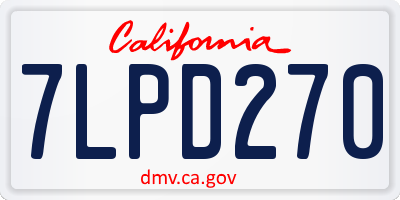 CA license plate 7LPD270