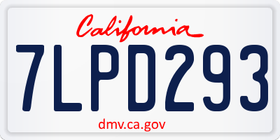 CA license plate 7LPD293