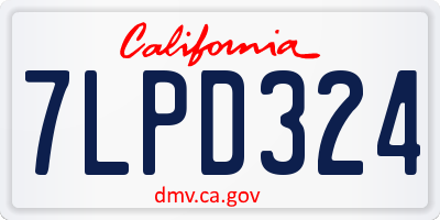 CA license plate 7LPD324