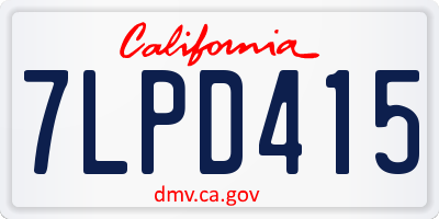 CA license plate 7LPD415
