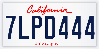CA license plate 7LPD444