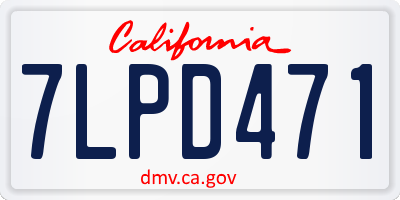 CA license plate 7LPD471