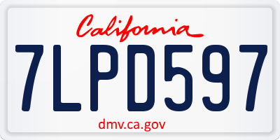 CA license plate 7LPD597