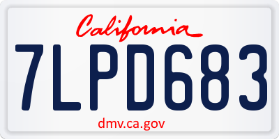 CA license plate 7LPD683