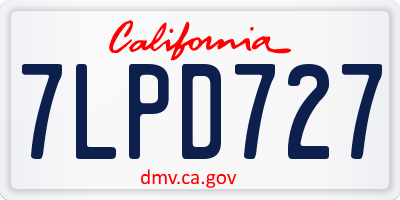 CA license plate 7LPD727