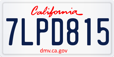 CA license plate 7LPD815