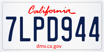 CA license plate 7LPD944