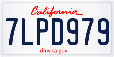 CA license plate 7LPD979