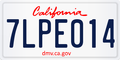 CA license plate 7LPE014