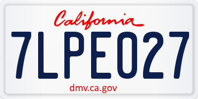 CA license plate 7LPE027