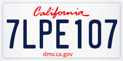 CA license plate 7LPE107