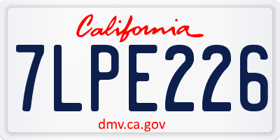 CA license plate 7LPE226
