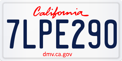 CA license plate 7LPE290