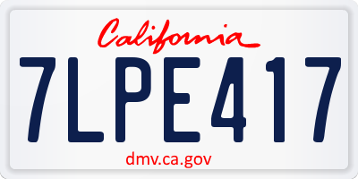 CA license plate 7LPE417