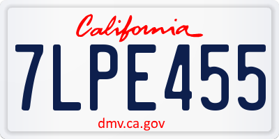 CA license plate 7LPE455