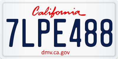 CA license plate 7LPE488