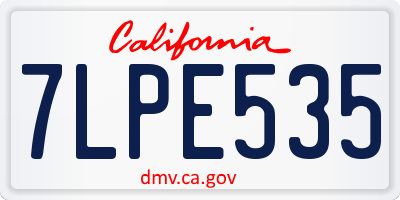 CA license plate 7LPE535