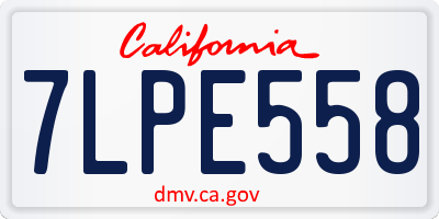 CA license plate 7LPE558