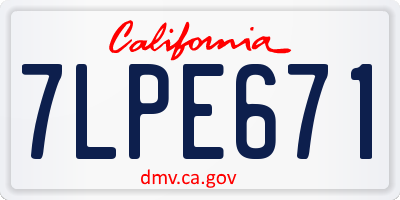 CA license plate 7LPE671