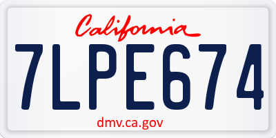 CA license plate 7LPE674