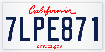 CA license plate 7LPE871