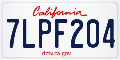 CA license plate 7LPF204