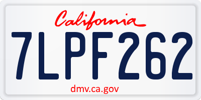 CA license plate 7LPF262