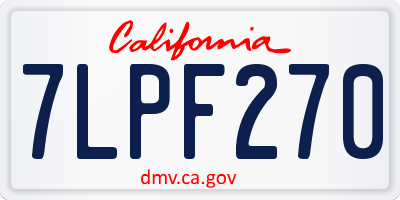CA license plate 7LPF270