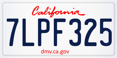 CA license plate 7LPF325