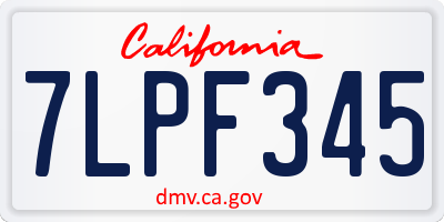CA license plate 7LPF345