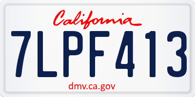 CA license plate 7LPF413