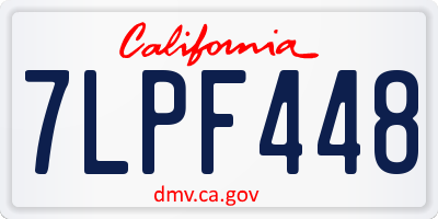 CA license plate 7LPF448