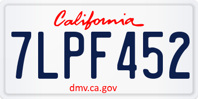 CA license plate 7LPF452