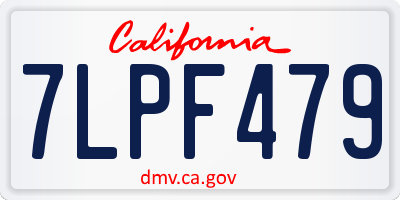 CA license plate 7LPF479