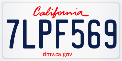 CA license plate 7LPF569