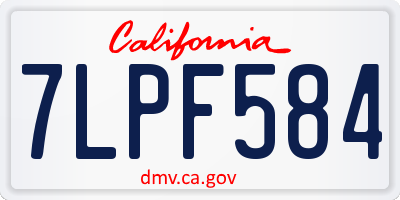 CA license plate 7LPF584