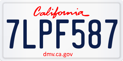 CA license plate 7LPF587