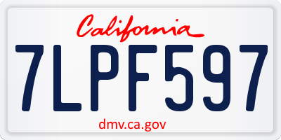 CA license plate 7LPF597