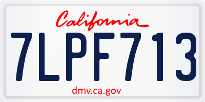 CA license plate 7LPF713