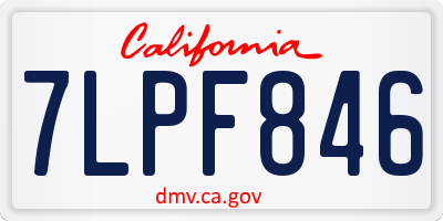 CA license plate 7LPF846