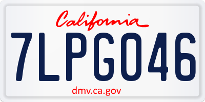 CA license plate 7LPG046