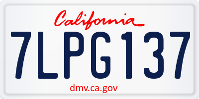 CA license plate 7LPG137